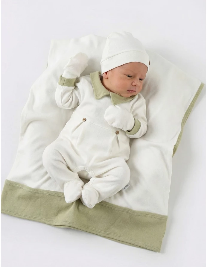 Set 4 piese bebe Laures, model alb-verde picture - 2