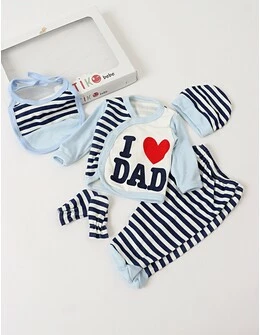 Set 5 piese I Love DAD PITIKO bleu