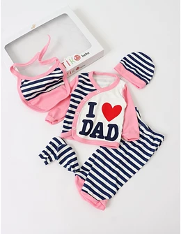 Set 5 piese I Love DAD PITIKO roz