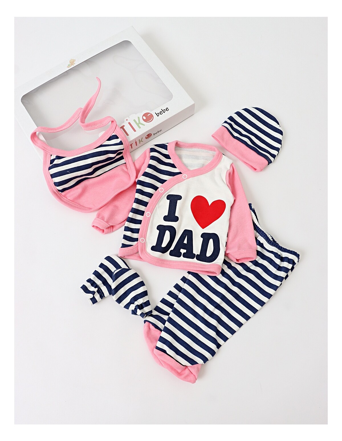 Set 5 piese I Love DAD PITIKO roz