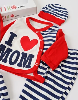 Set 5 piese I Love MOM PITIKO rosu