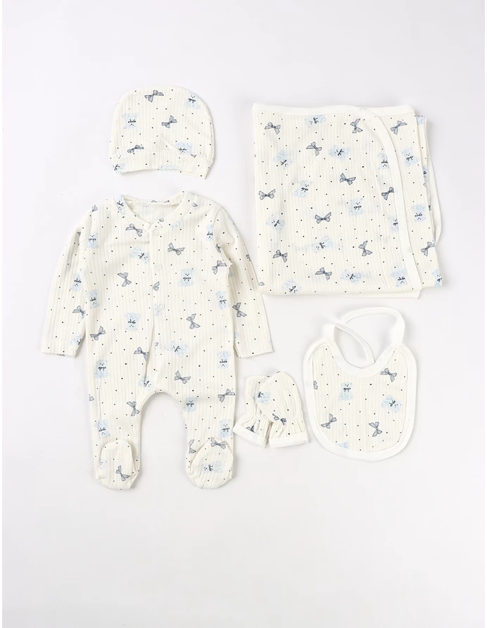 Set 5 piese Toy Bear, alb-blue picture - 3