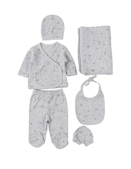 Set 6 piese bebe, Stelute, gri