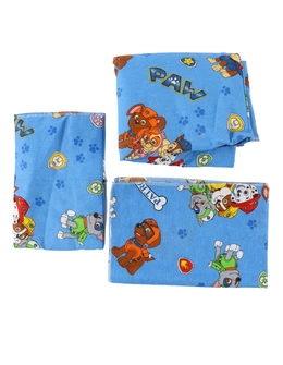 Set lenjerie patut 3 piese Paw-Patrol albastru