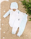 Set baby buline body, salopeta, fes, albastru picture - 4