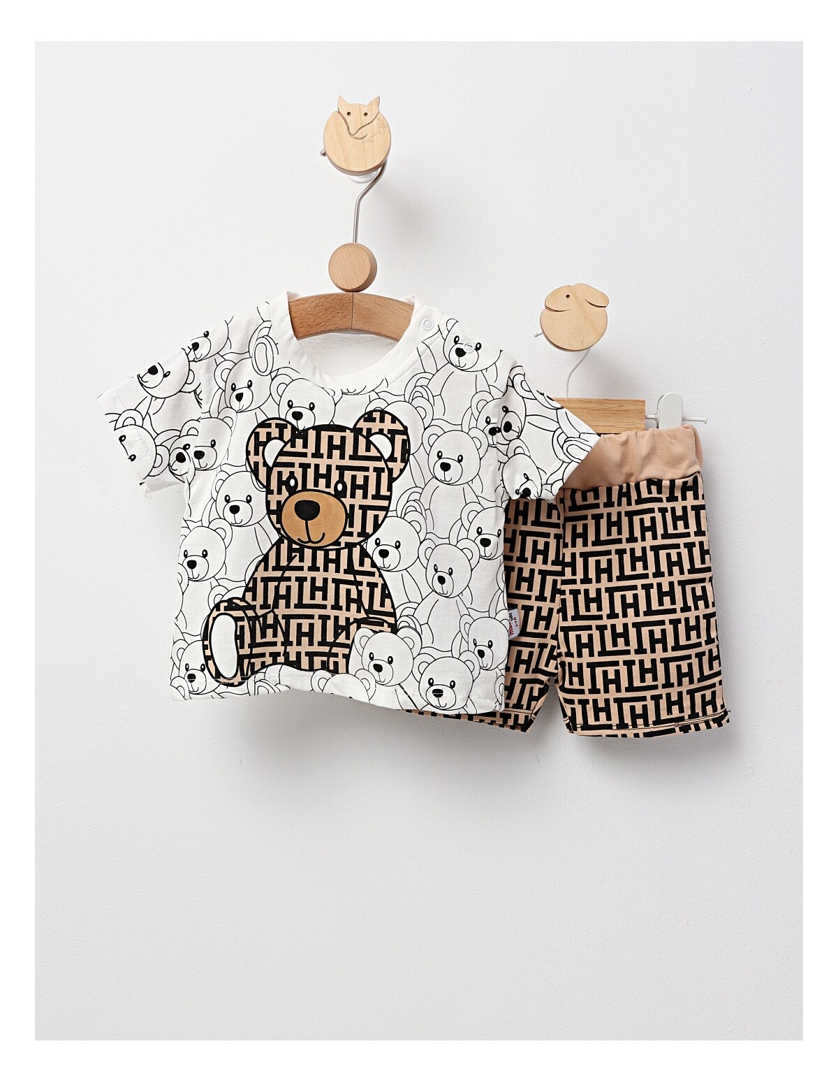 Set baietei ursulet Fashion alb-crem