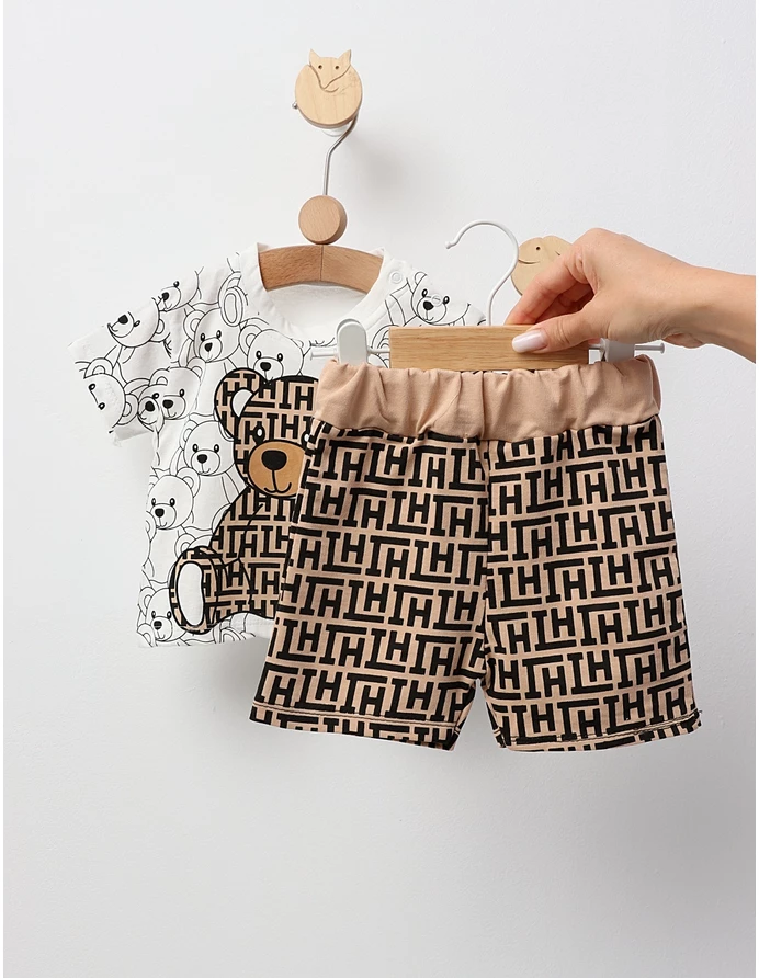 Set baietei ursulet Fashion alb-crem picture - 3