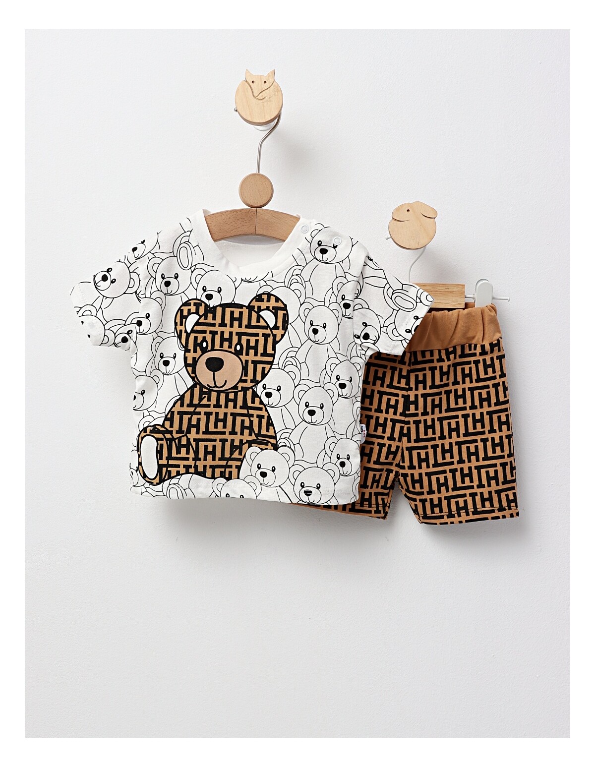 Set baietei ursulet Fashion alb-maro