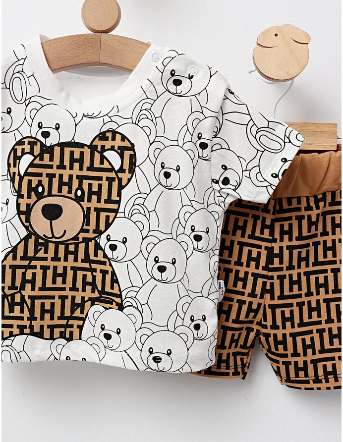Set baietei ursulet Fashion alb-maro picture - 2