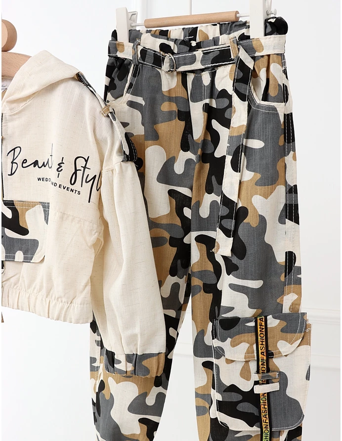 Set Beauty Style Crop Top Army cu gri picture - 4