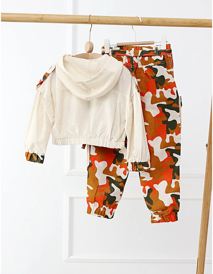 Set Beauty Style Crop Top Army cu portocaliu picture - 5