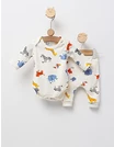 Set Body+Pantalon, Animalute, cu alb picture - 1