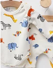 Set Body+Pantalon, Animalute, cu alb picture - 2