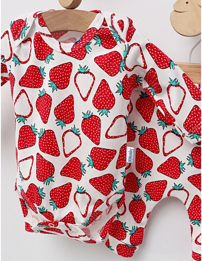 Set Body+Pantalon, Capsuni, cu rosu picture - 2