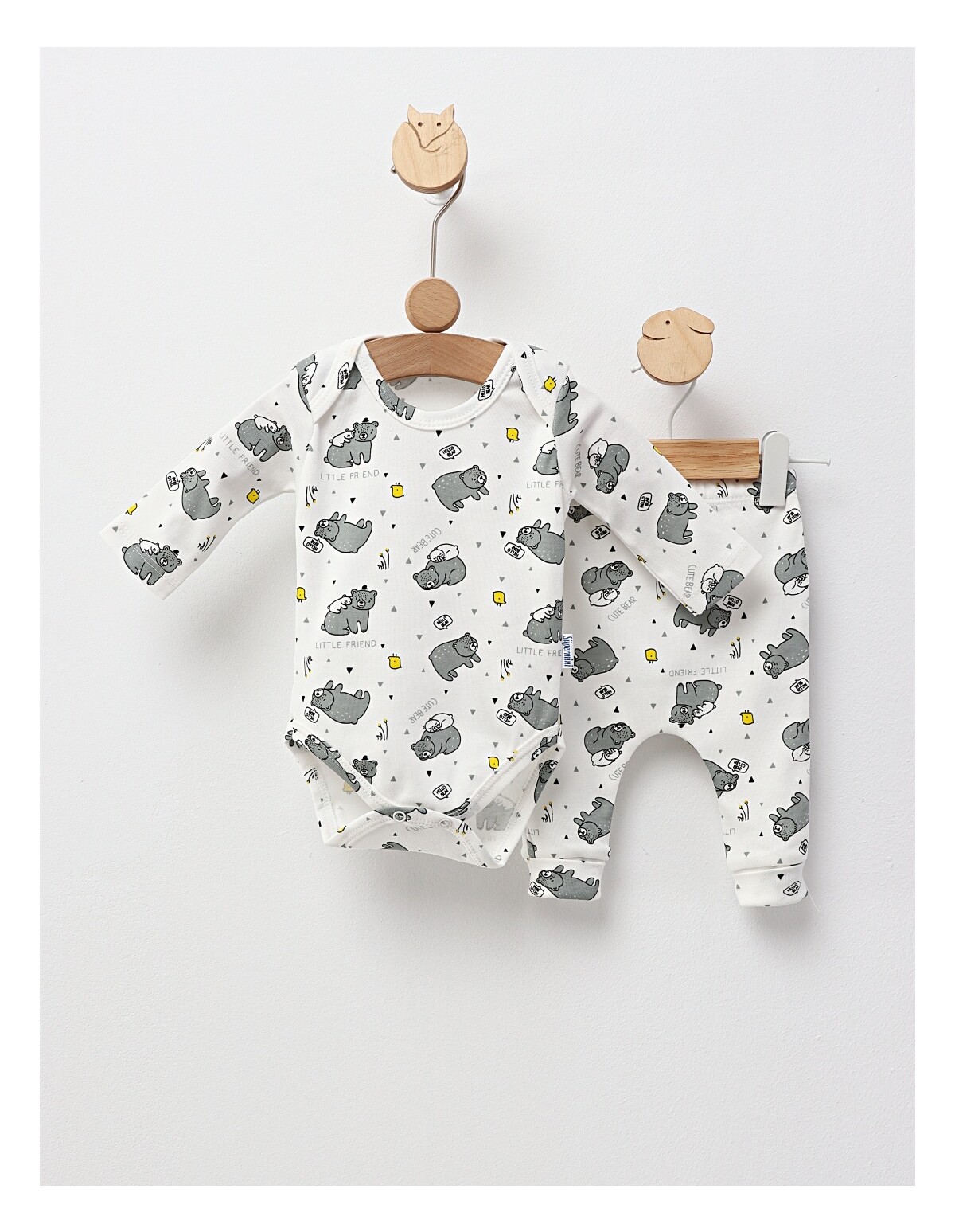 Set Body+Pantalon, Little Friend, cu alb