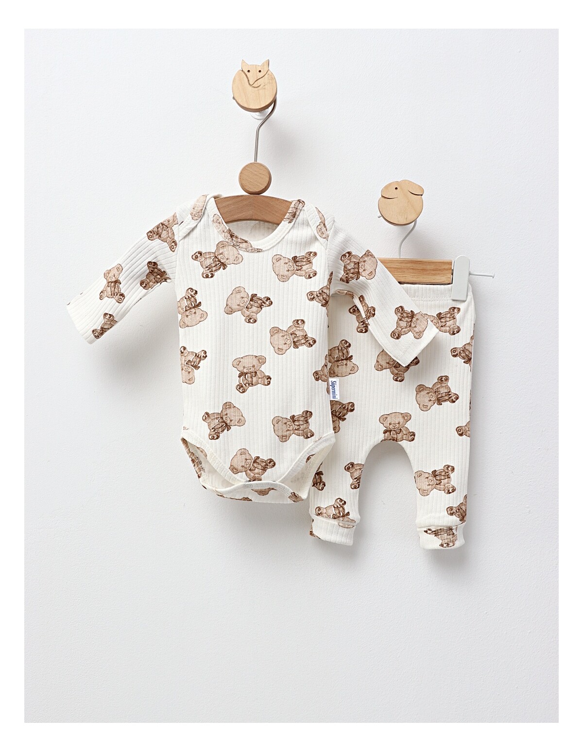 Set Body+Pantalon, Ursulet Elegant, cu maro