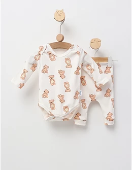 Set Body+Pantalon, Ursuletul, cu alb