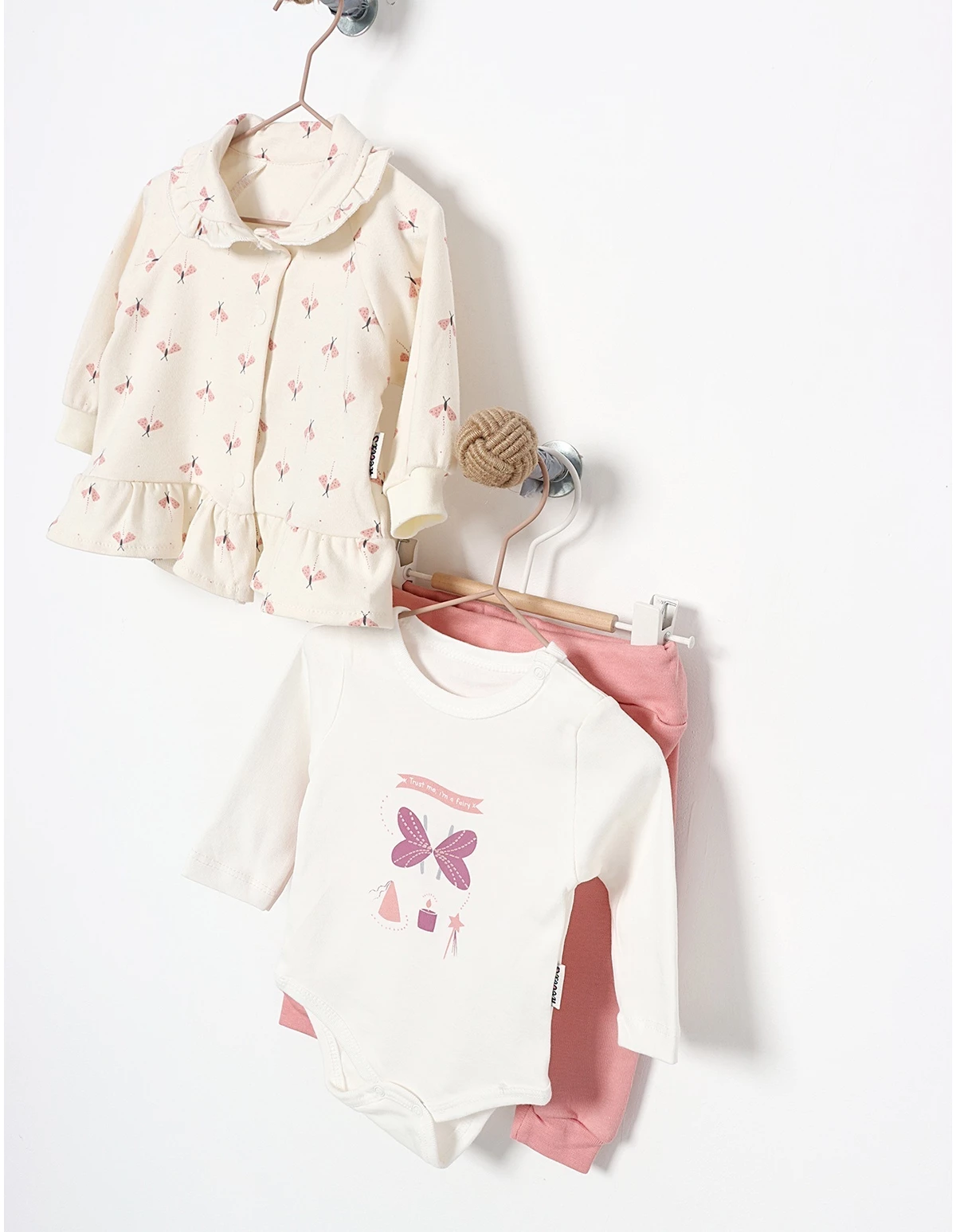 Set Butterfly Rosi model ecru-roz