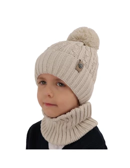 Set caciula cu burlan Almond negru