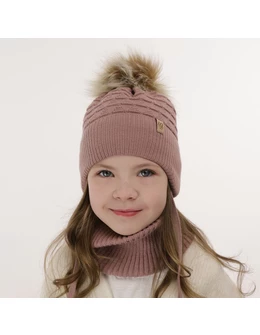 Set caciula cu burlan Egeria corai