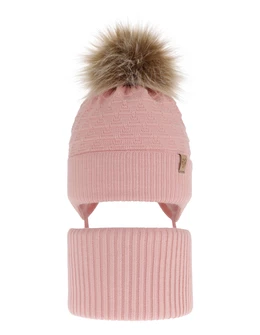 Set caciula cu burlan Egeria corai