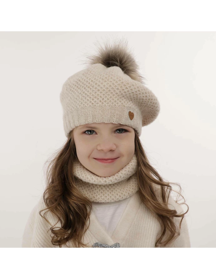 Set caciula cu burlan Francesca roz picture - 2