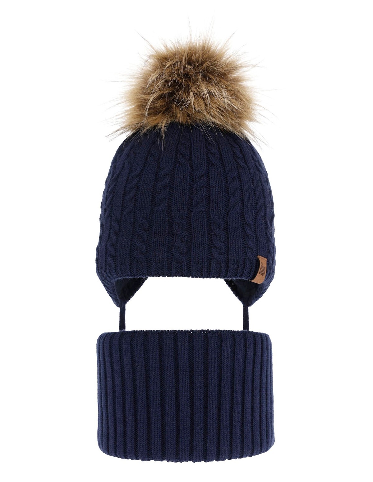 Set caciula cu burlan Indigo bleumarin