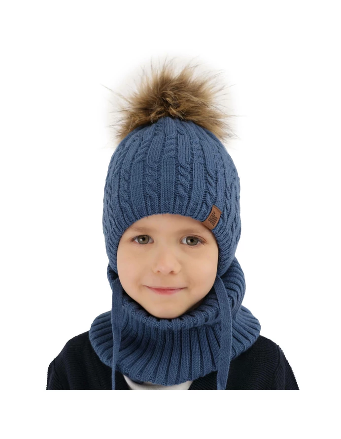 Set caciula cu burlan Indigo bleumarin picture - 4