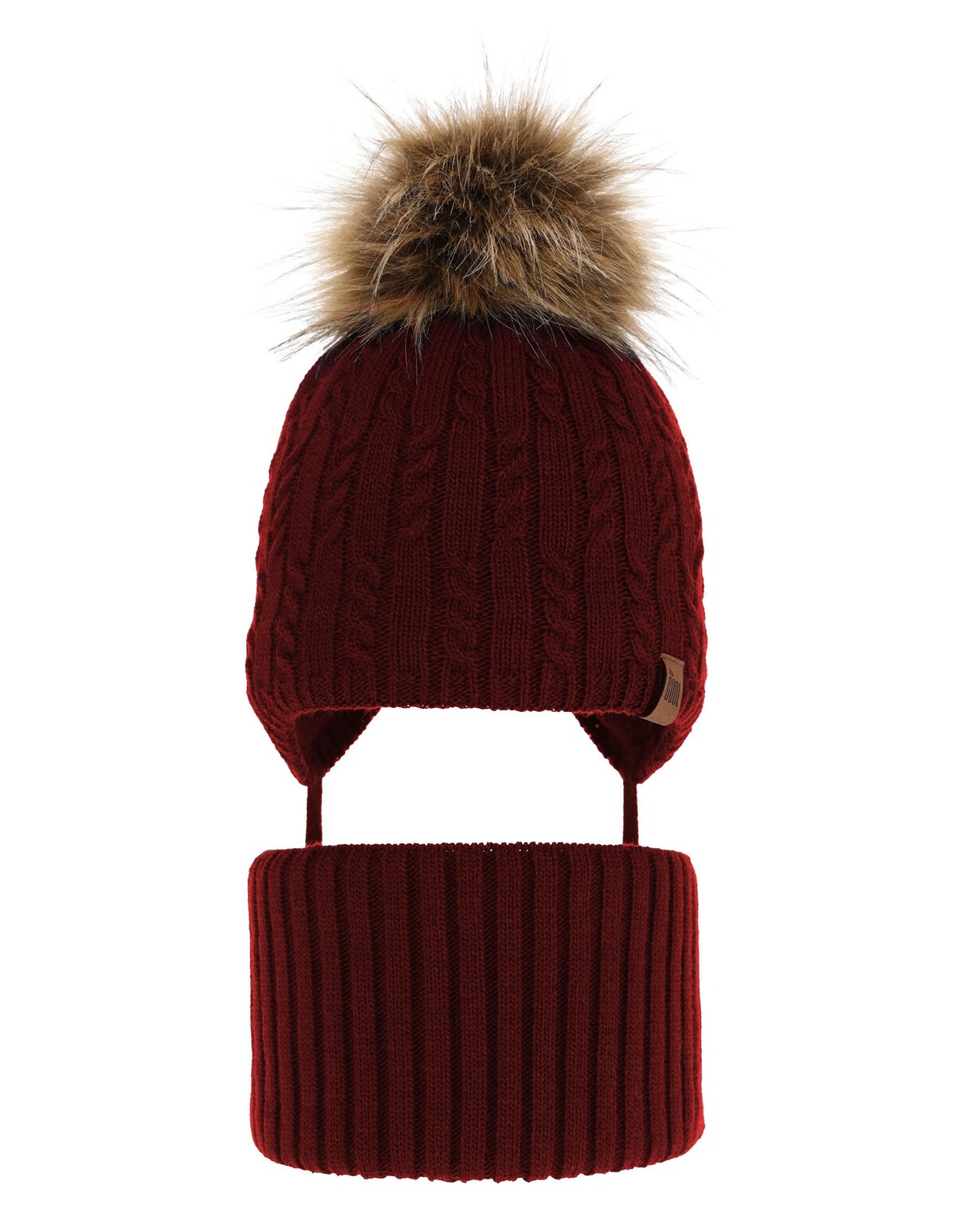 Set caciula cu burlan Indigo grena