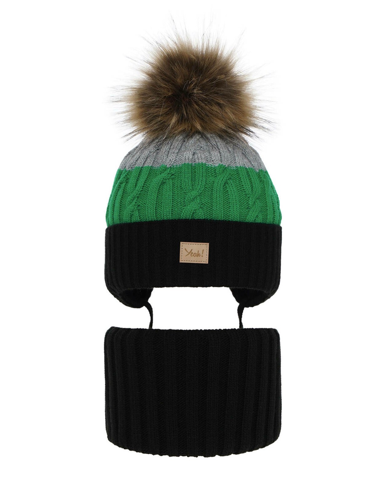Set caciula cu burlan Maxwell multicolor 3