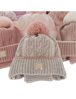 Set caciula cu burlan Natka corai pal