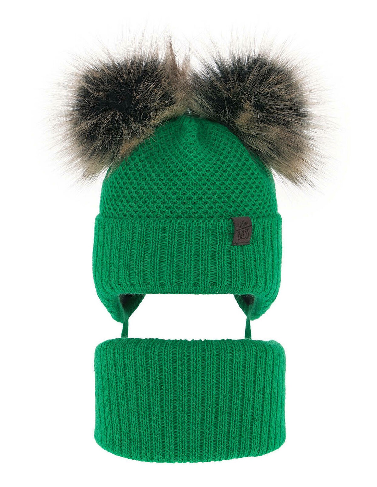 Set caciula cu burlan Randel verde