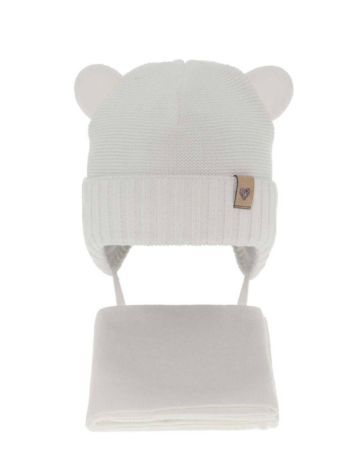 Set caciula cu fular Alice alb