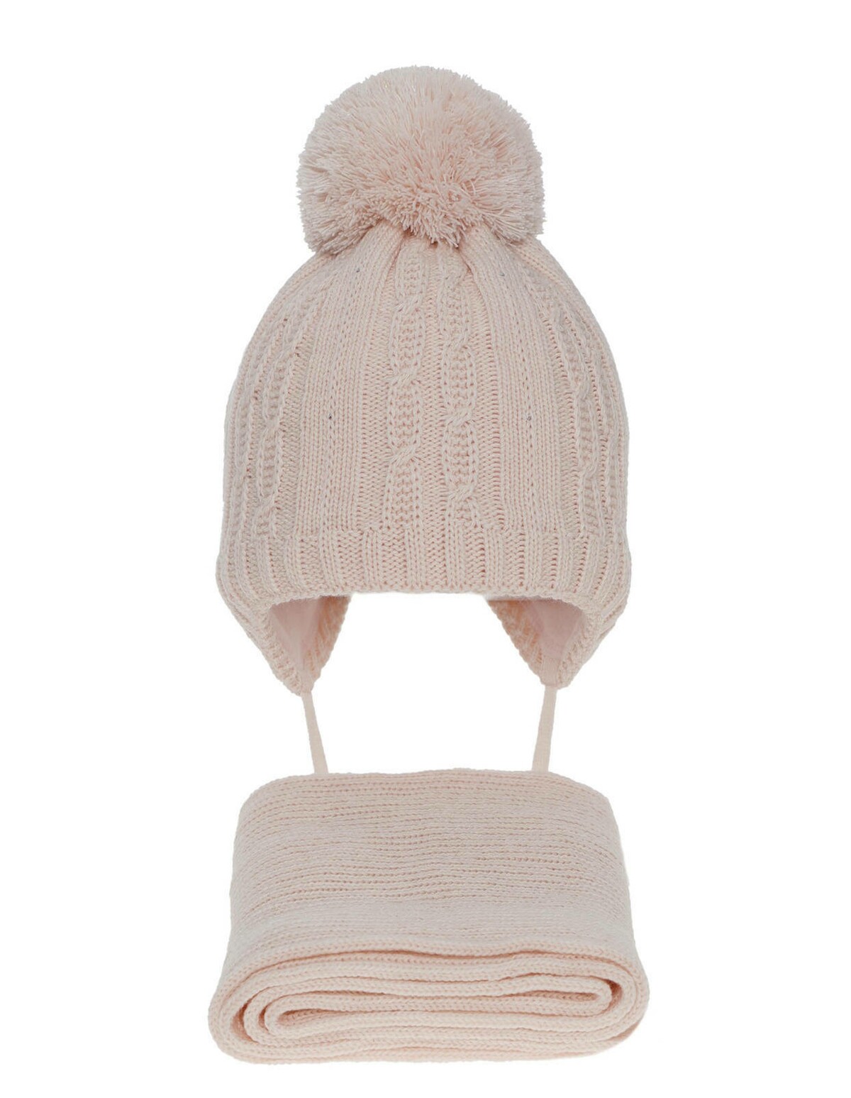 Set caciula cu fular Candy corai deschis