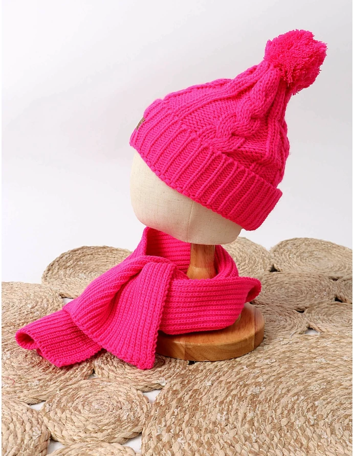 Set caciula cu fular GOLDEN ciclam picture - 2