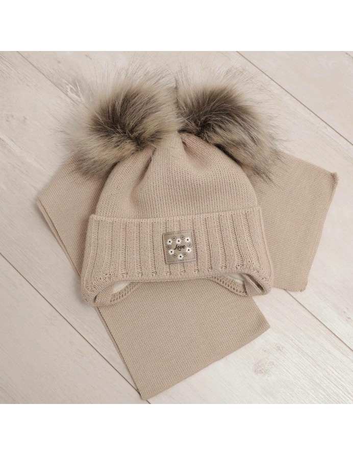 Set caciula cu fular Jazz bej picture - 3