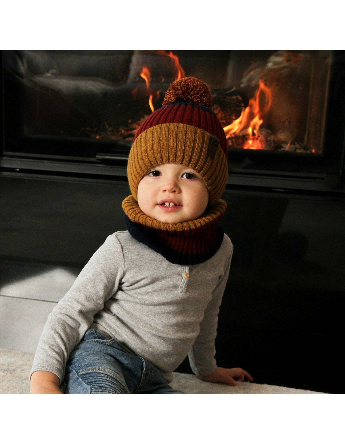 Set caciula cu fular Karson color 05
