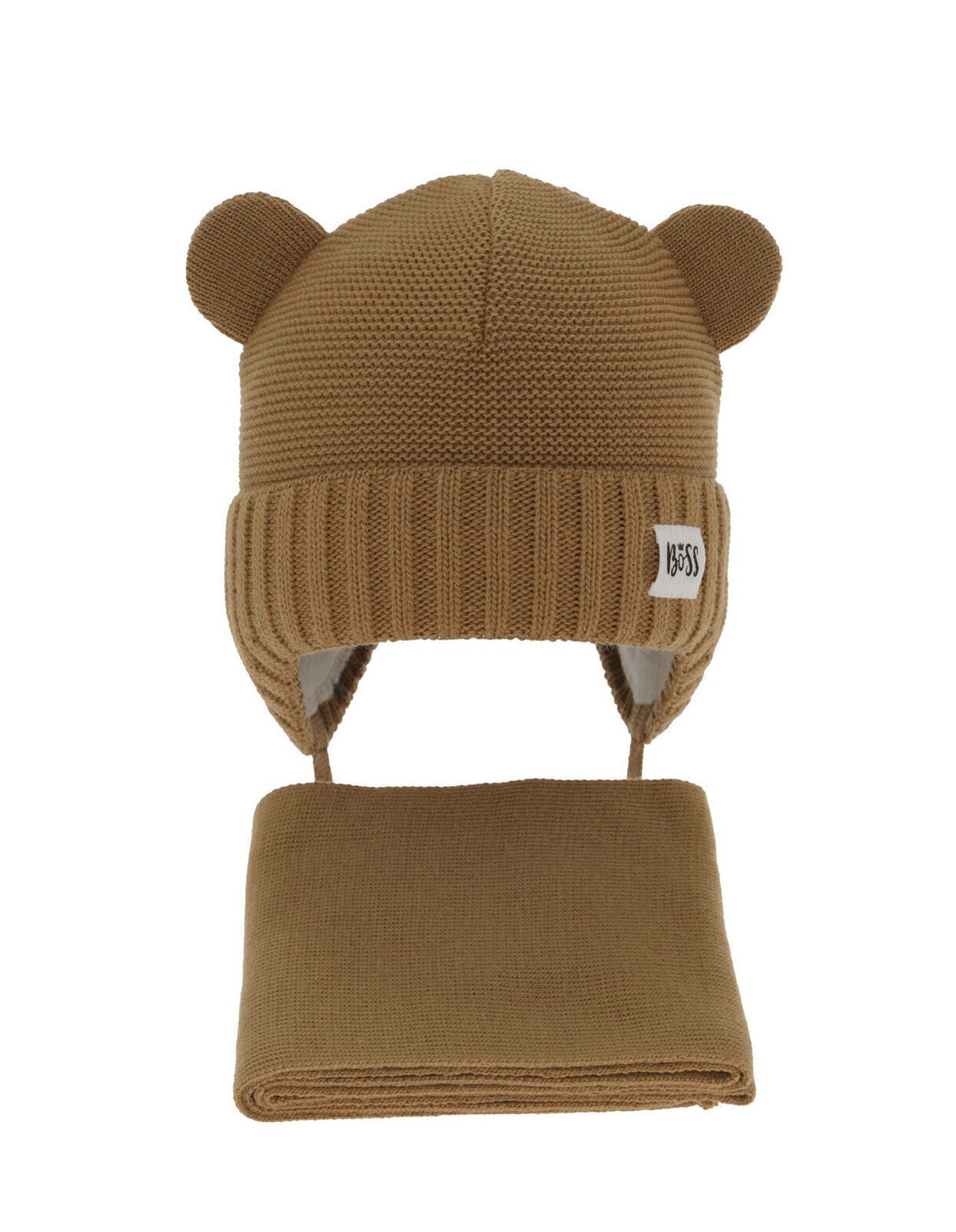 Set caciula cu fular Luciano camel