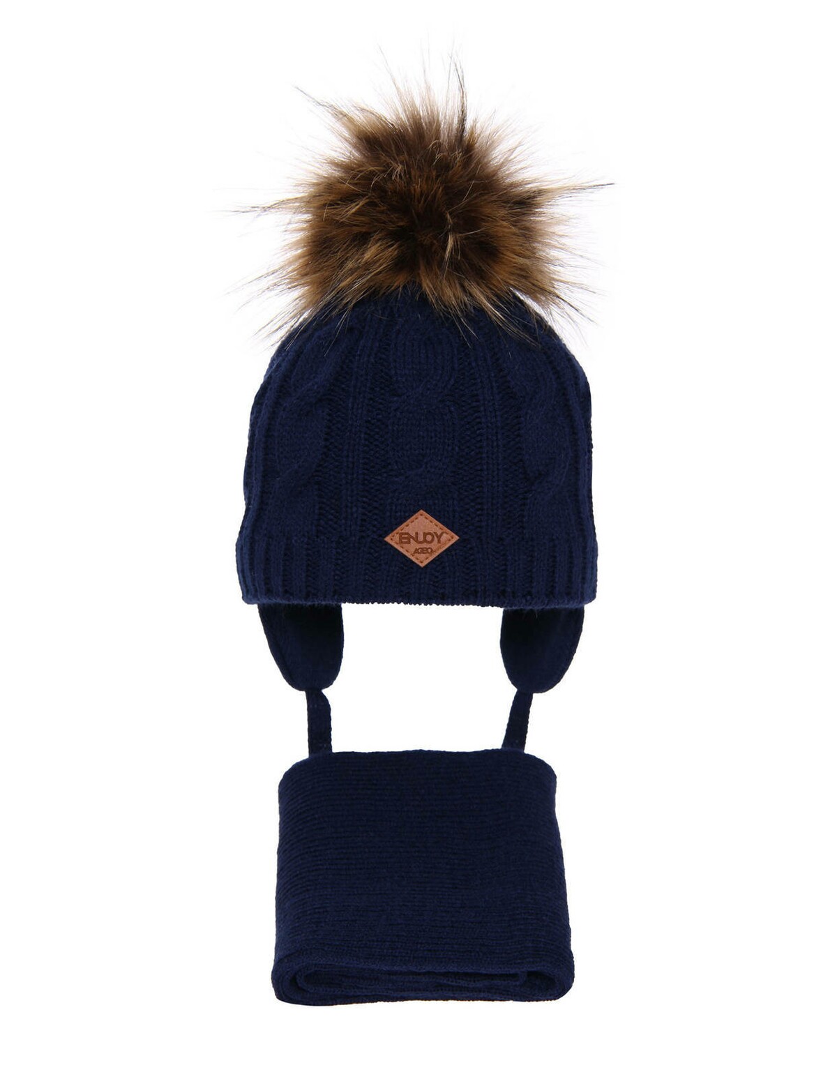 Set caciula cu fular Minor bleumarin