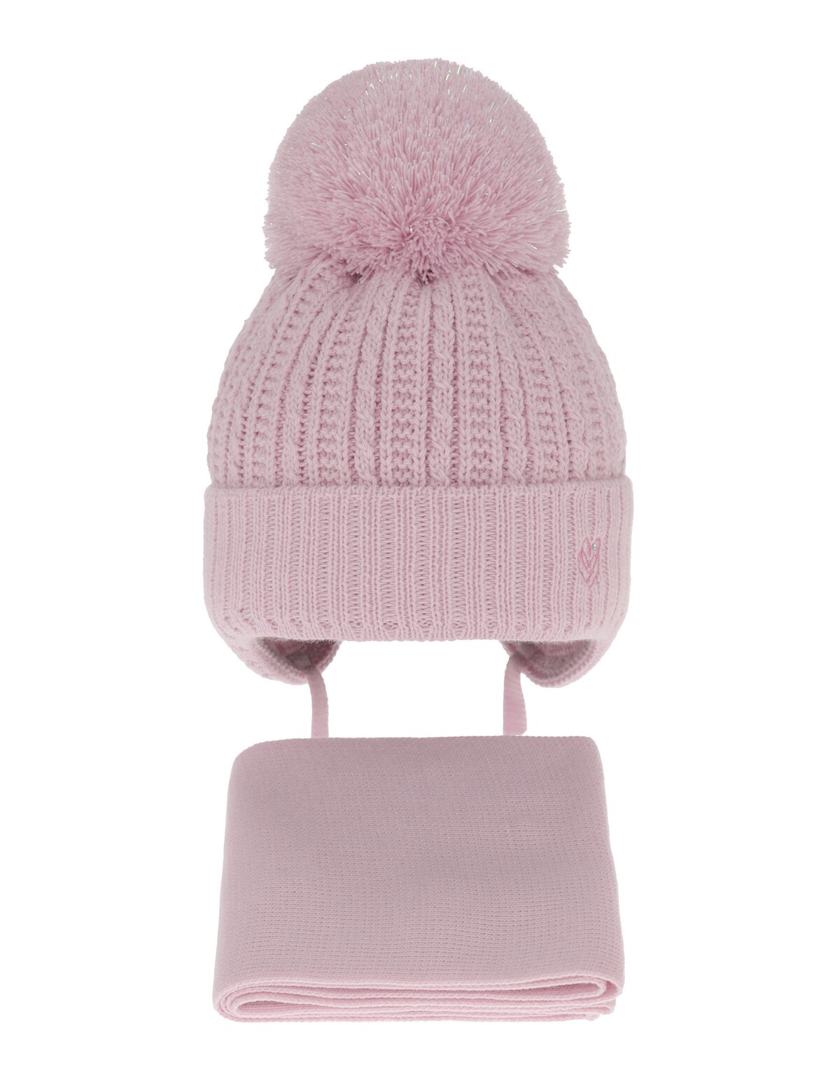 Set caciulita cu fular Marisa roz deschis