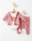 Set catifelat, 3 piese Big Heart model roz-prafuit picture - 1