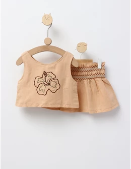 Set Crop Top Bella, model bej