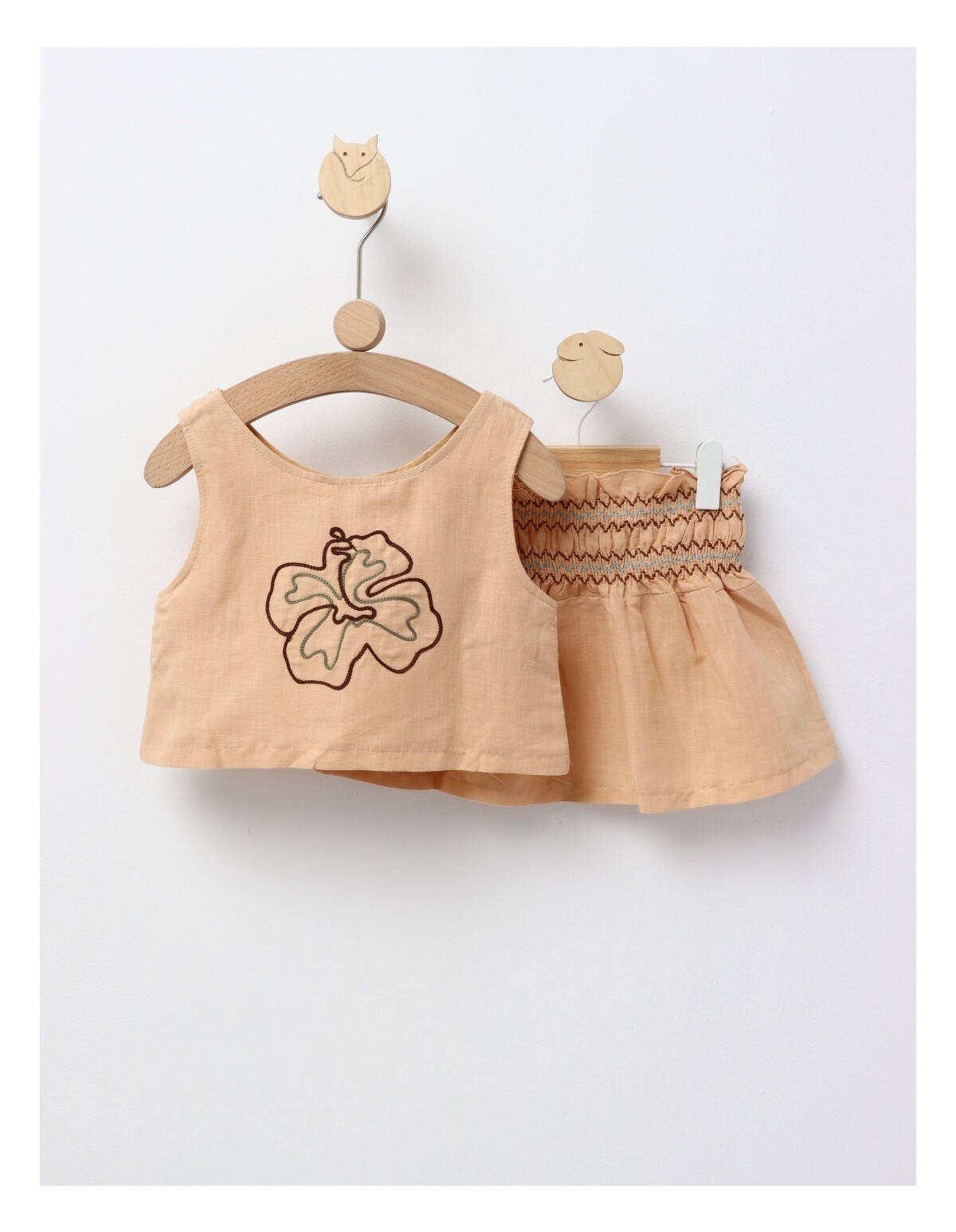 Set Crop Top Bella, model bej
