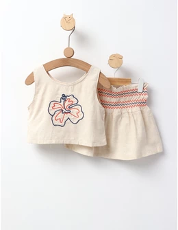 Set Crop Top Bella, model crem