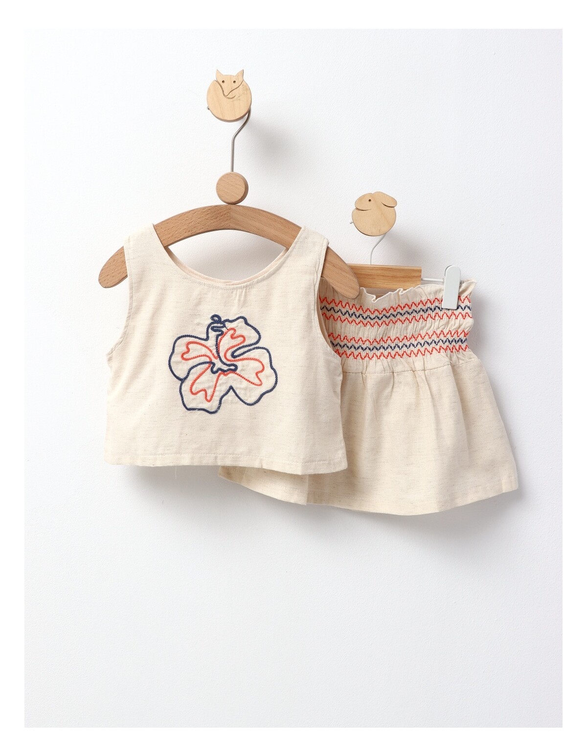 Set Crop Top Bella, model crem