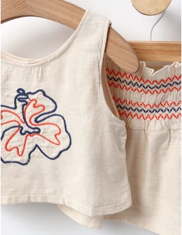 Set Crop Top Bella, model crem