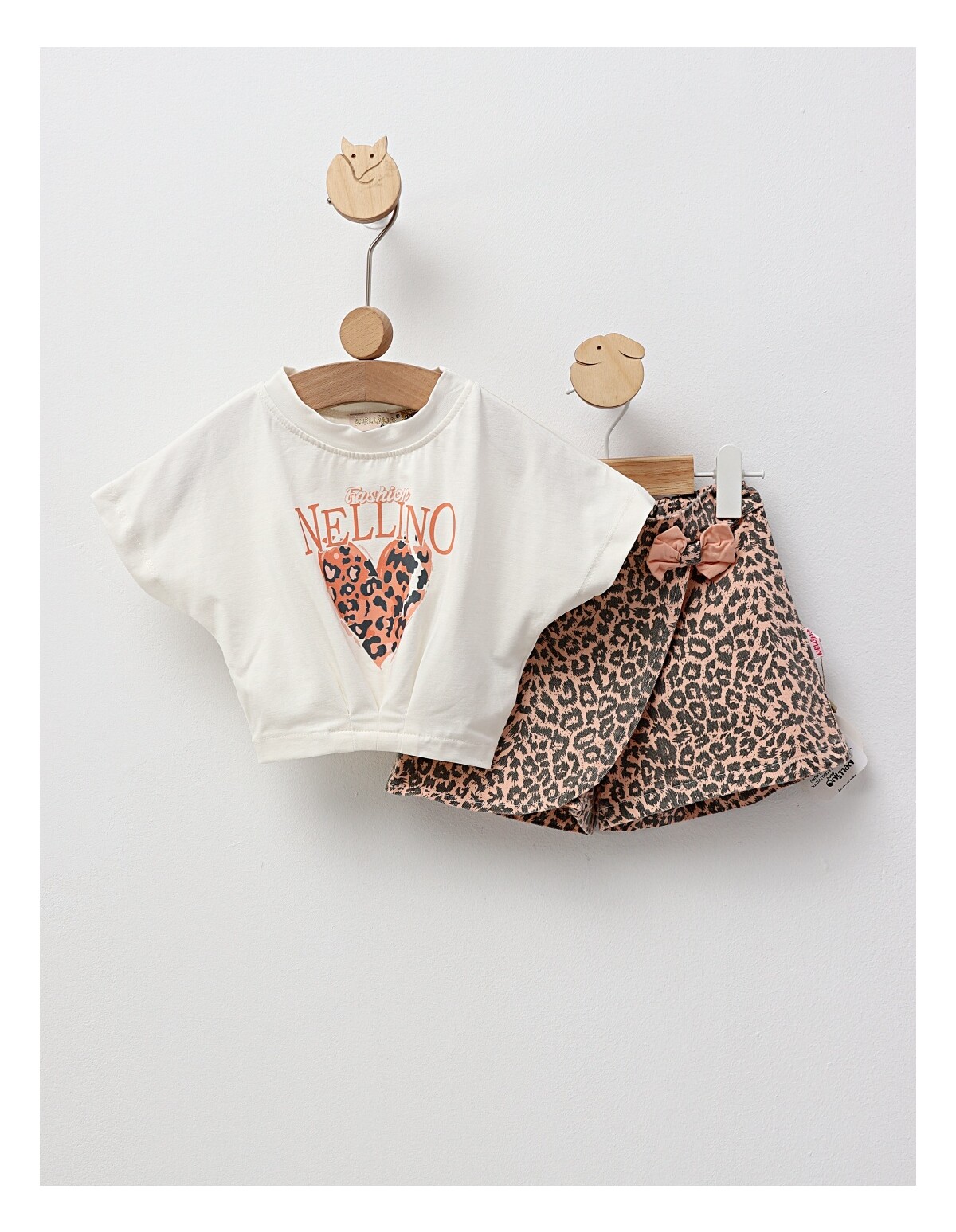 Set Crop Top cu blug, Mily, corai