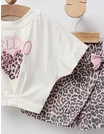 Set Crop Top cu blug, Mily, roz picture - 3