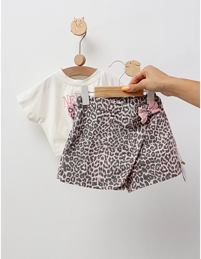 Set Crop Top cu blug, Mily, roz picture - 4