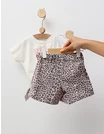 Set Crop Top cu blug, Mily, roz picture - 5